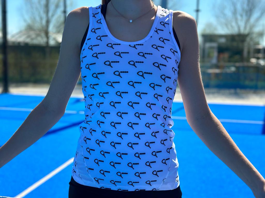 Padel Top Racket (white print racket logo, women's)