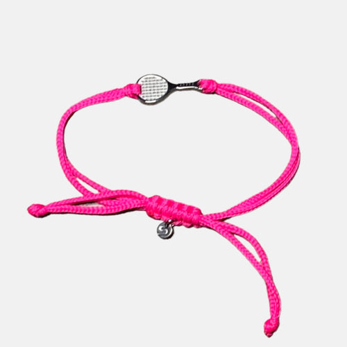 Padel Bracelet (Stainless Silver Color, Fluo Pink)