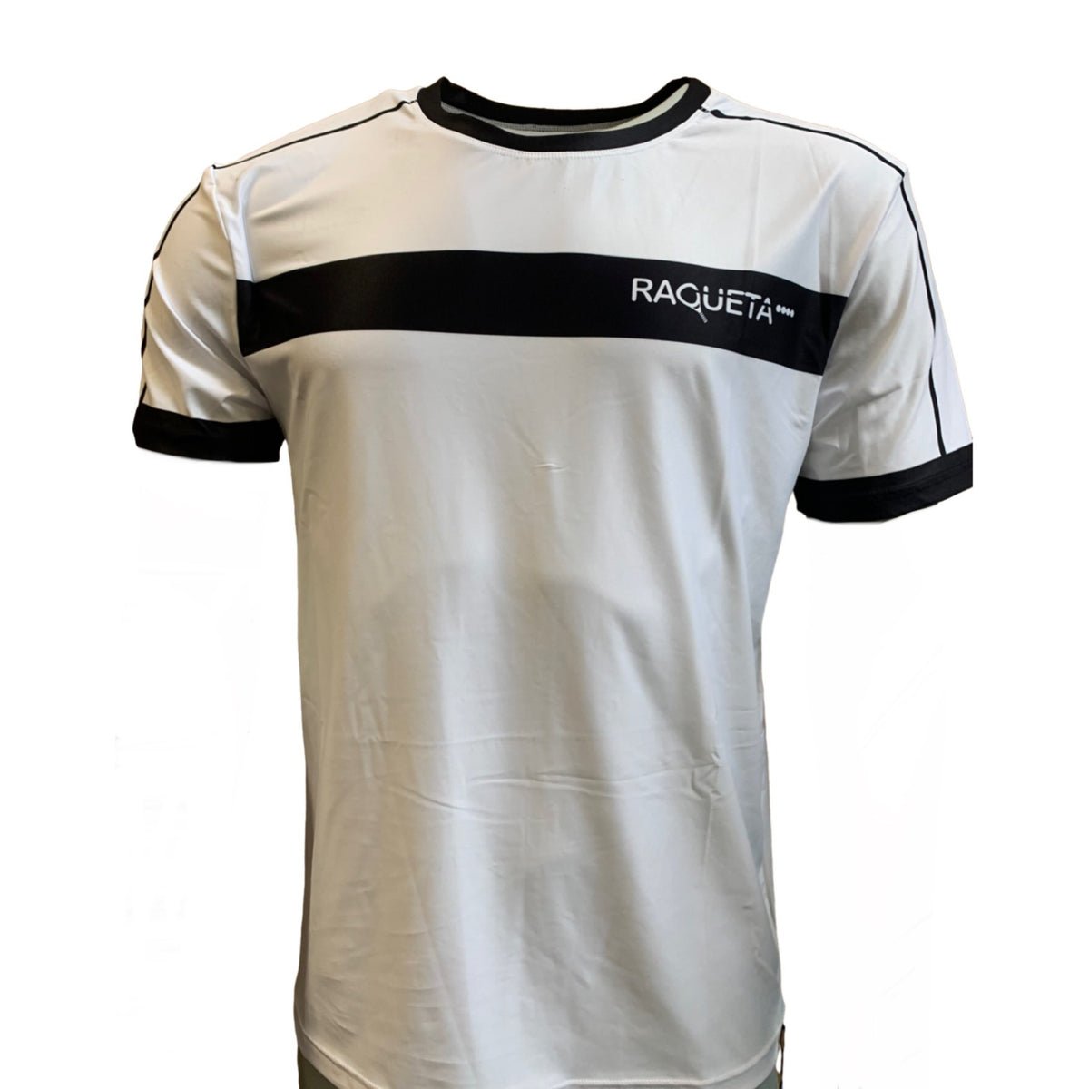 Advanced Padel T-shirt (white + black racket, men's)
