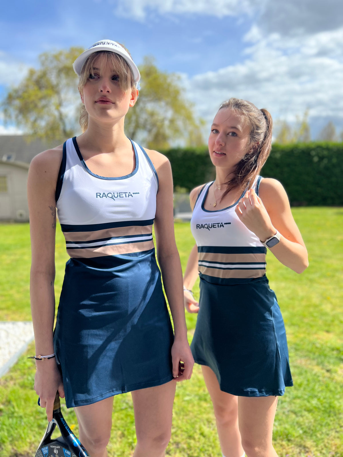 Performance Padel Dress (blue, white, chocolate, women's)