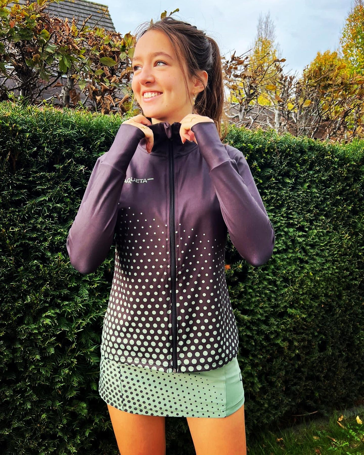 Padel Longsleeve Combat T-Jacket (Women's, Black, Olive)