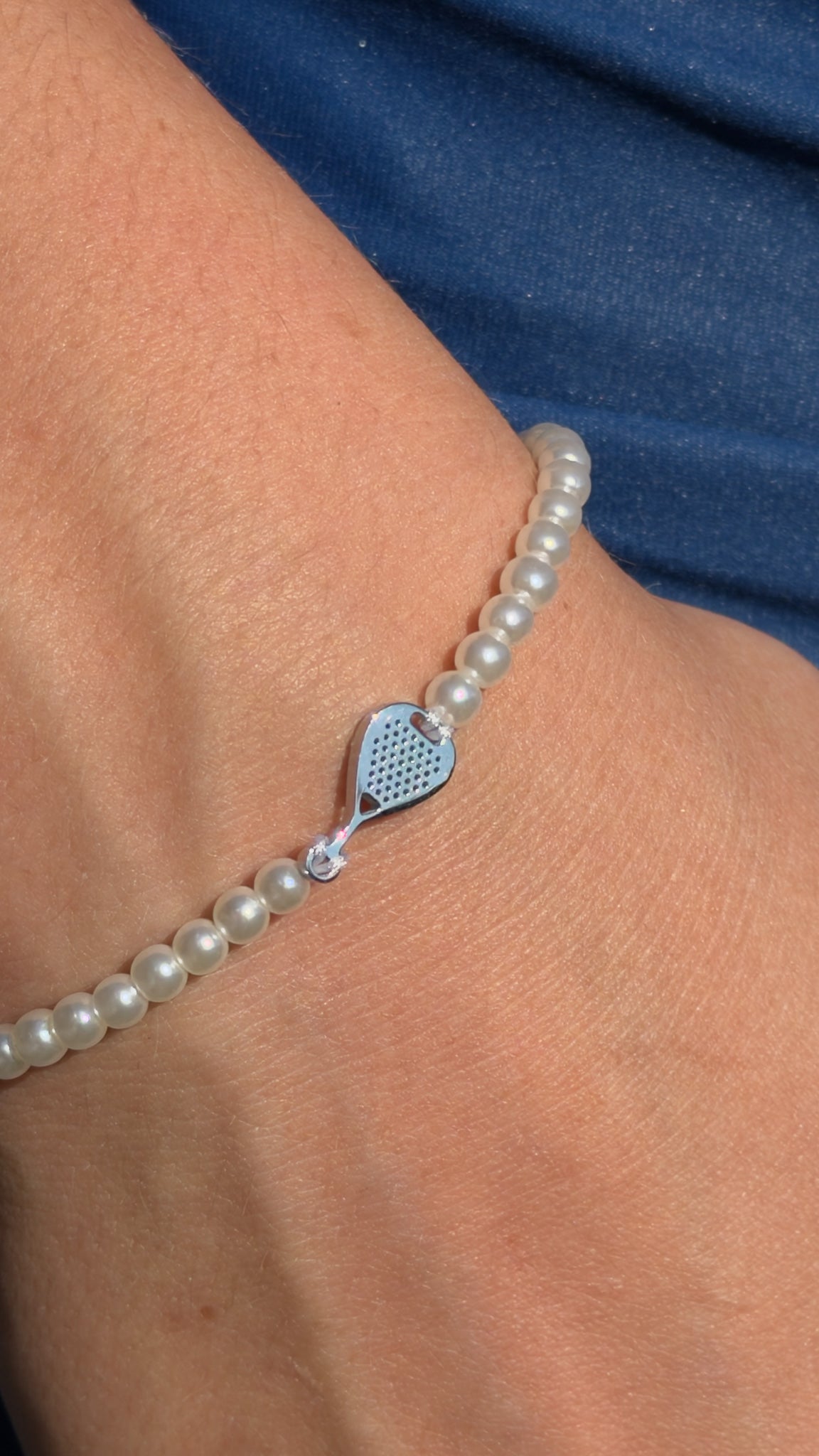 Pearl bracelet (silver/white)