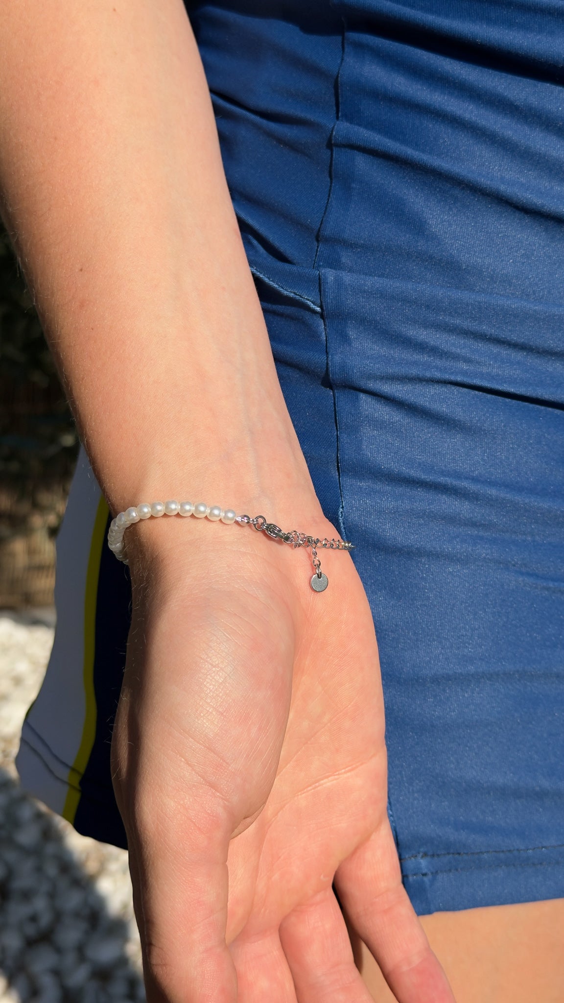 Pearl bracelet (silver/white)