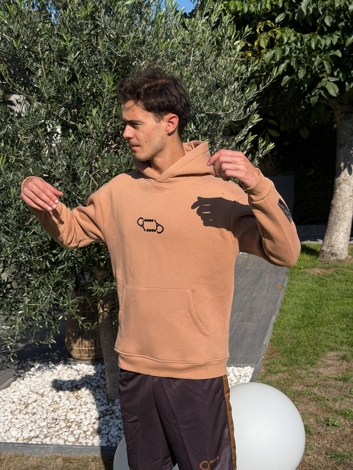 Padel Hoodie Double (Men's, Brown)