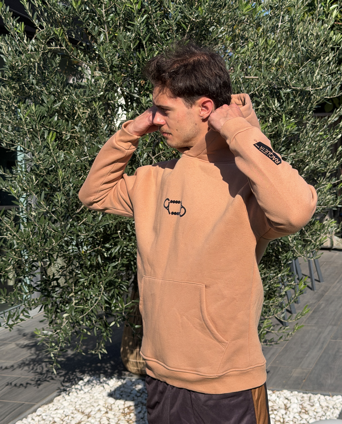 Padel Hoodie Double (Men's, Brown)