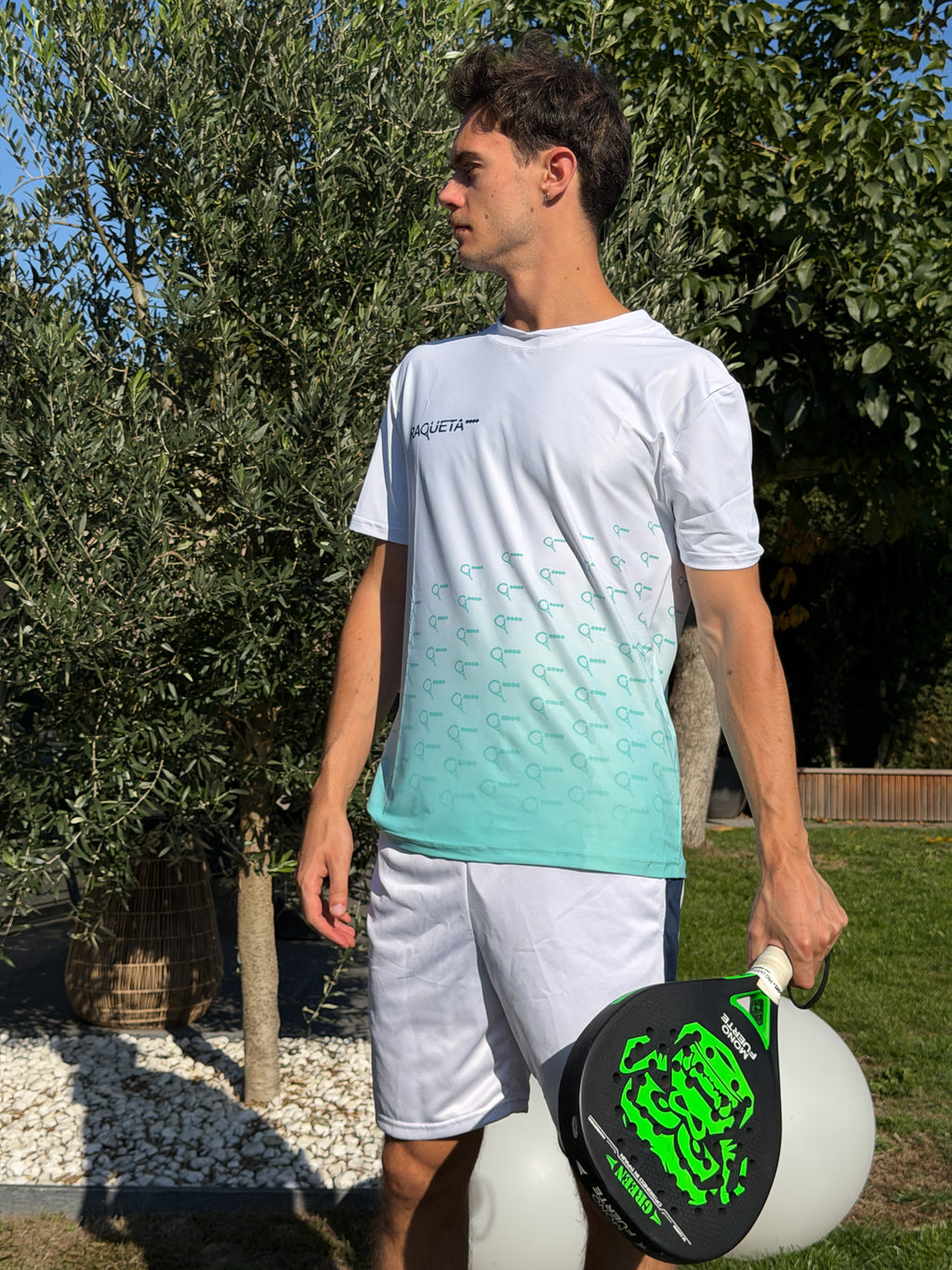 Noah padel t-shirt (white/mint, men's)
