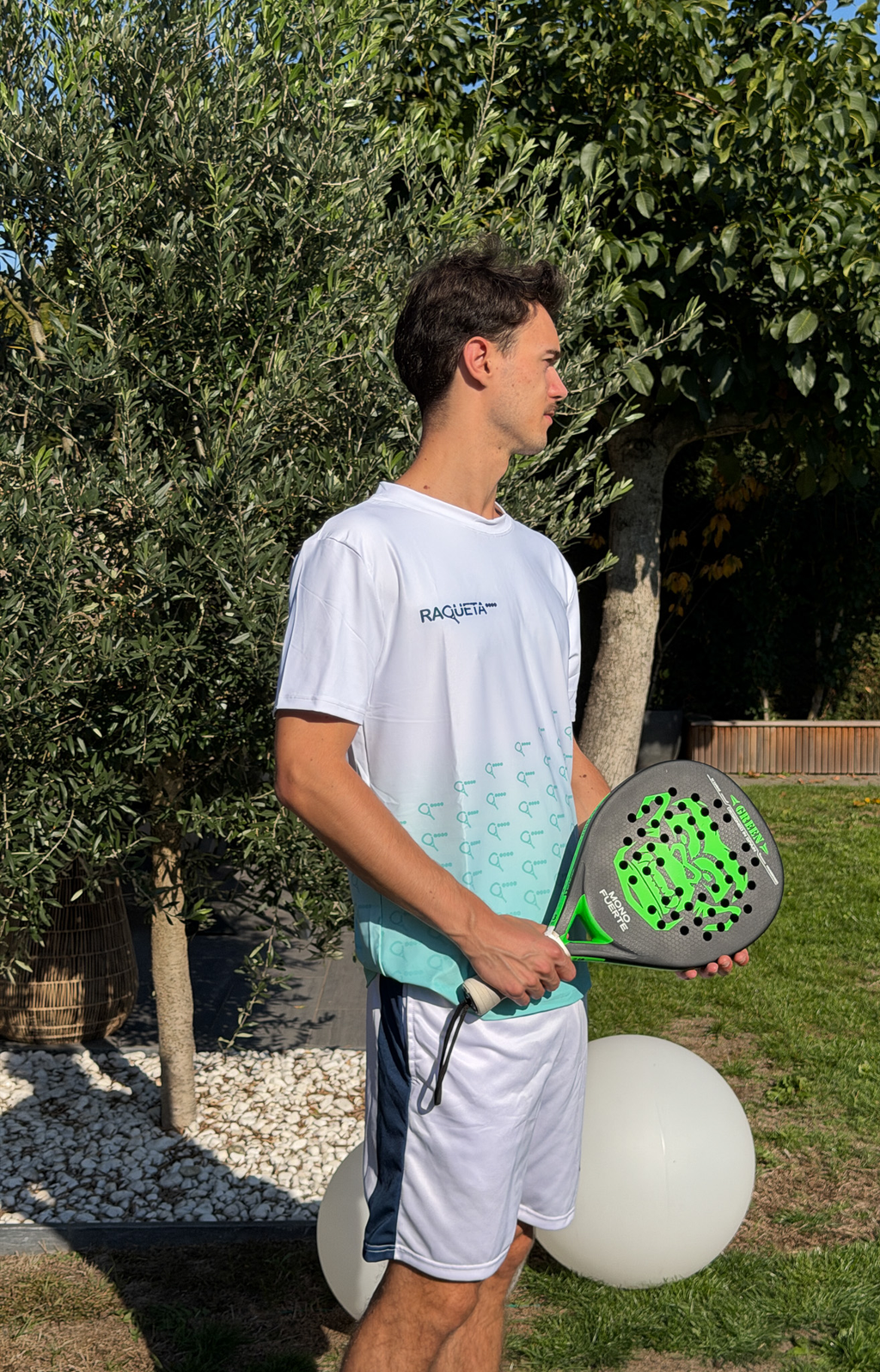 Noah padel t-shirt (white/mint, men's)