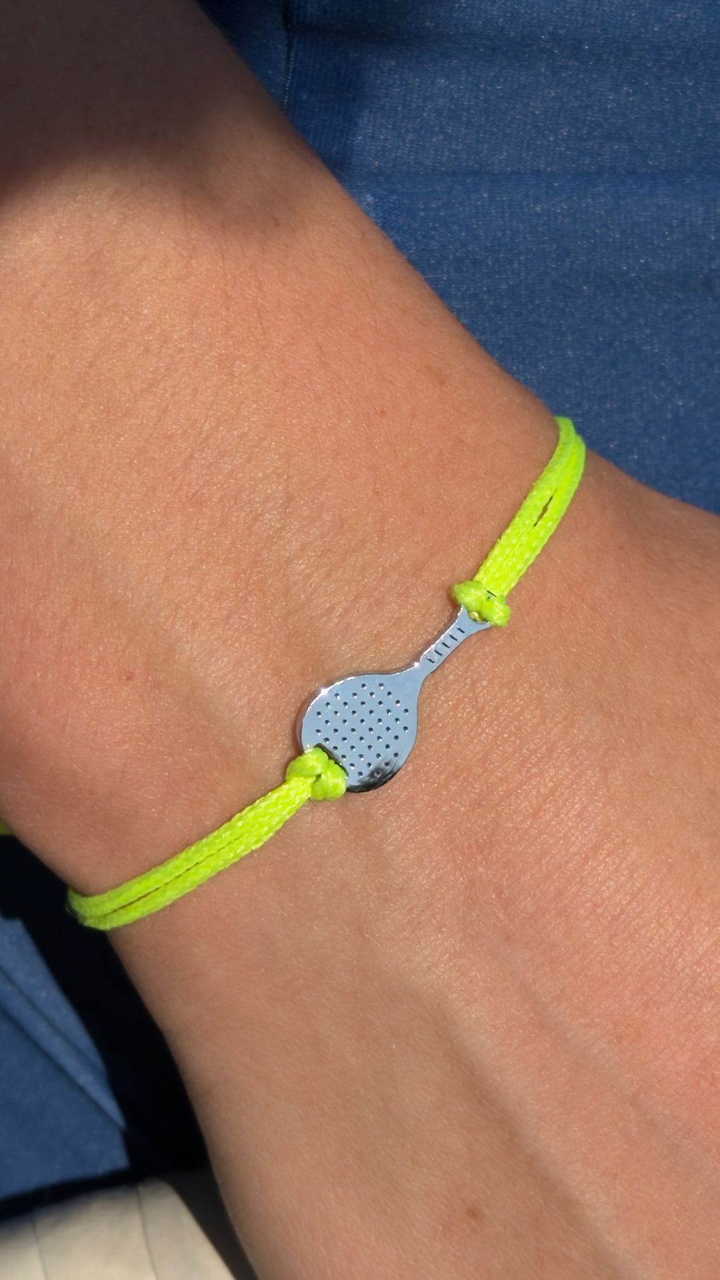 Padel Bracelet (Stainless Silver Color, Fluo Green)