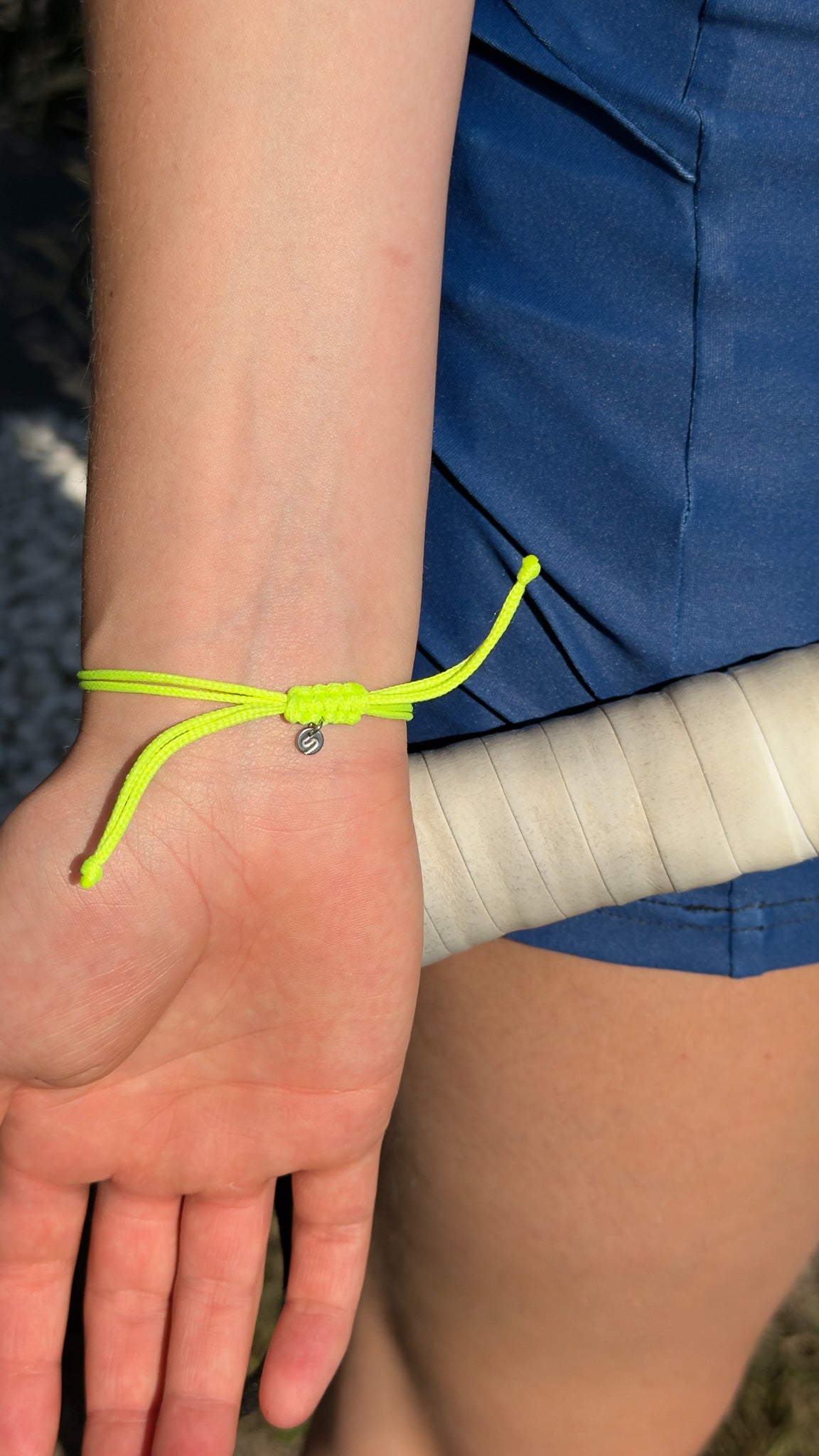 Padel Bracelet (Stainless Silver Color, Fluo Green)