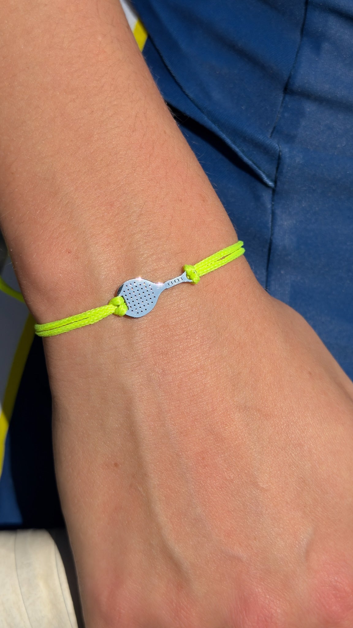 Padel Bracelet (Stainless Silver Color, Fluo Green)
