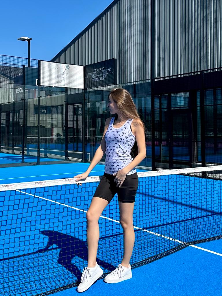 Padel Top Racket (white print racket logo, women's)