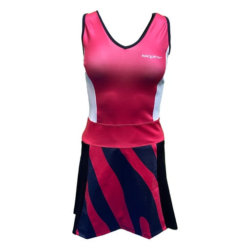 Aline padel dress (zebra navy/coral, women's)
