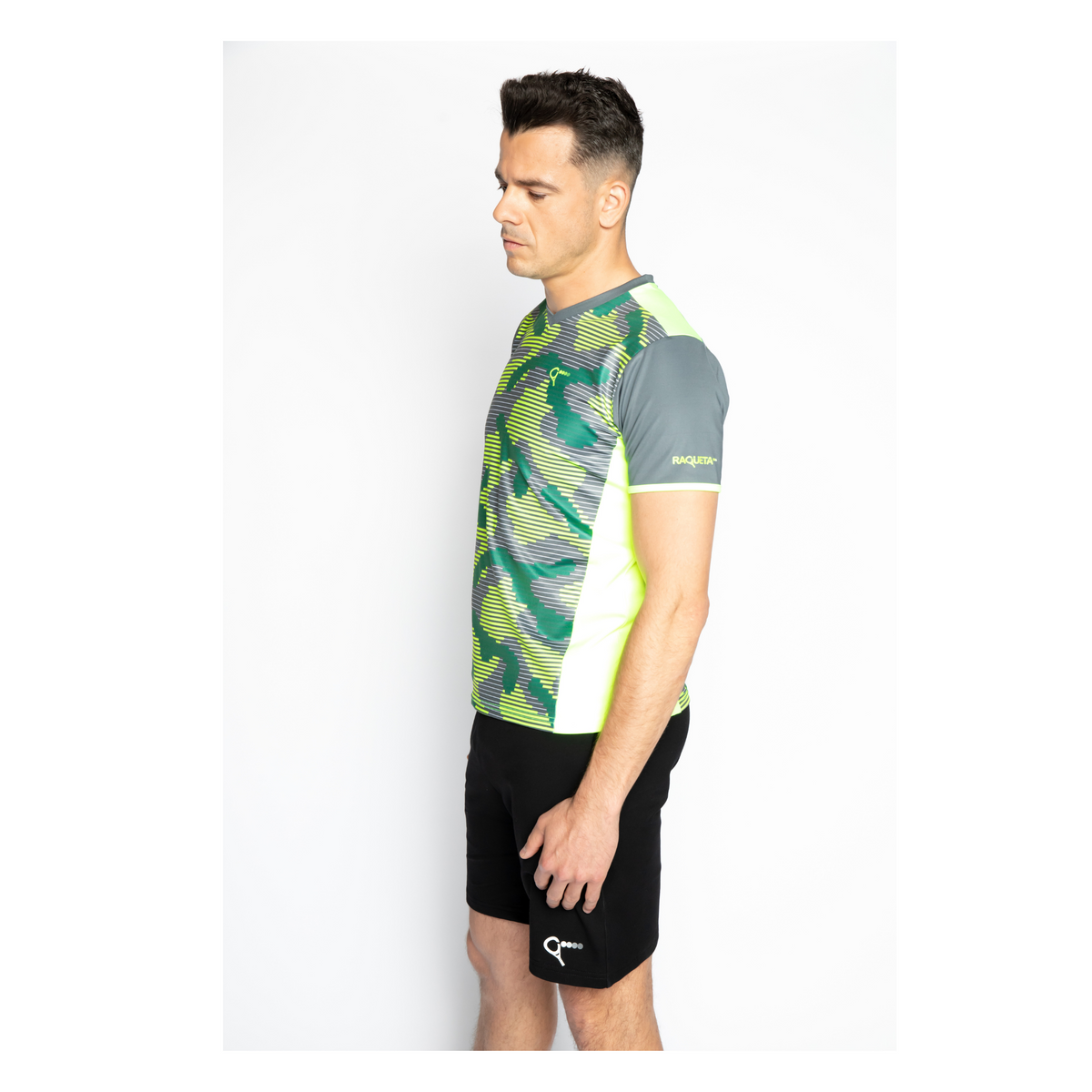 Jack padel T-shirt (camouflage, neon, men's)