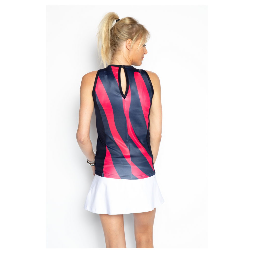 Padel Top Nora (zebra navy/coral women's)