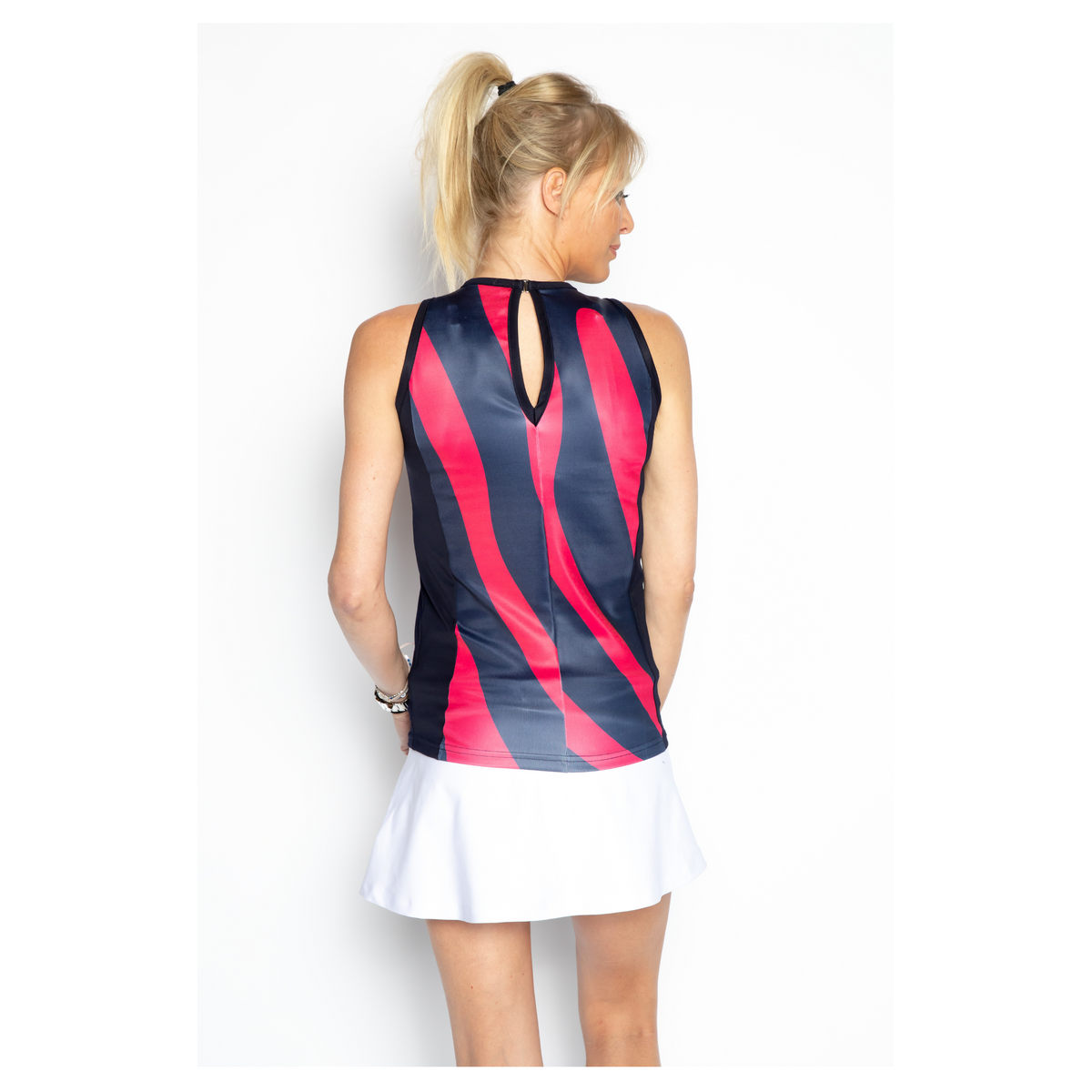 Padel Top Nora (zebra navy/coral women's)