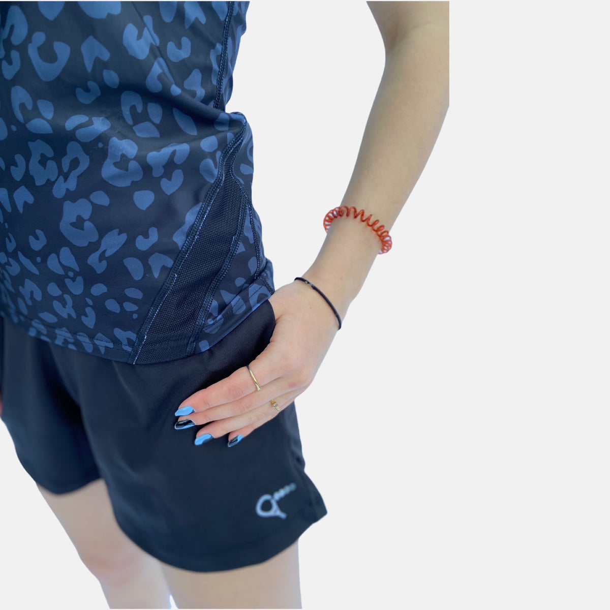 Padel Top Leopard (black leopard print, women's)