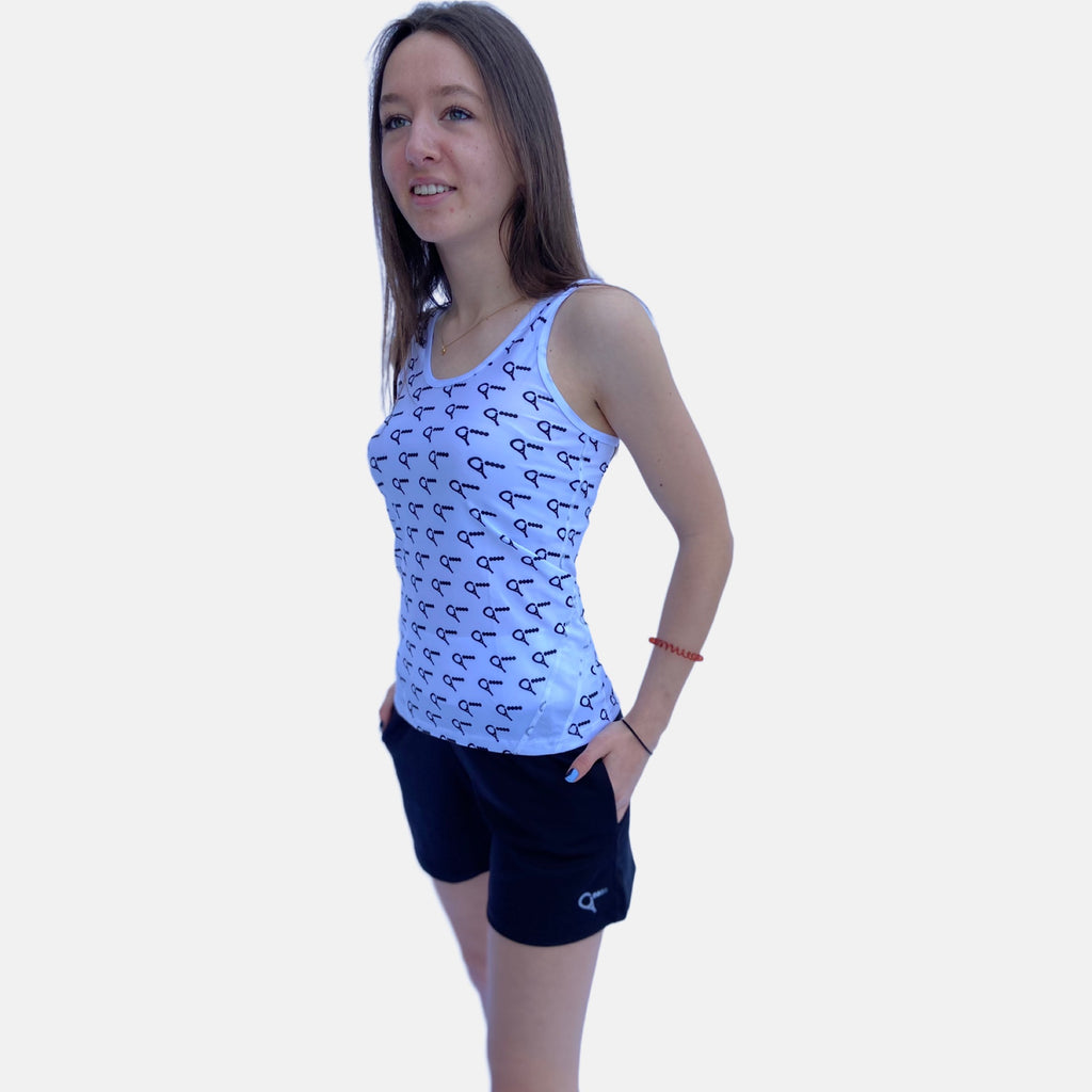 Padel Top Racket (white print racket logo, women's)