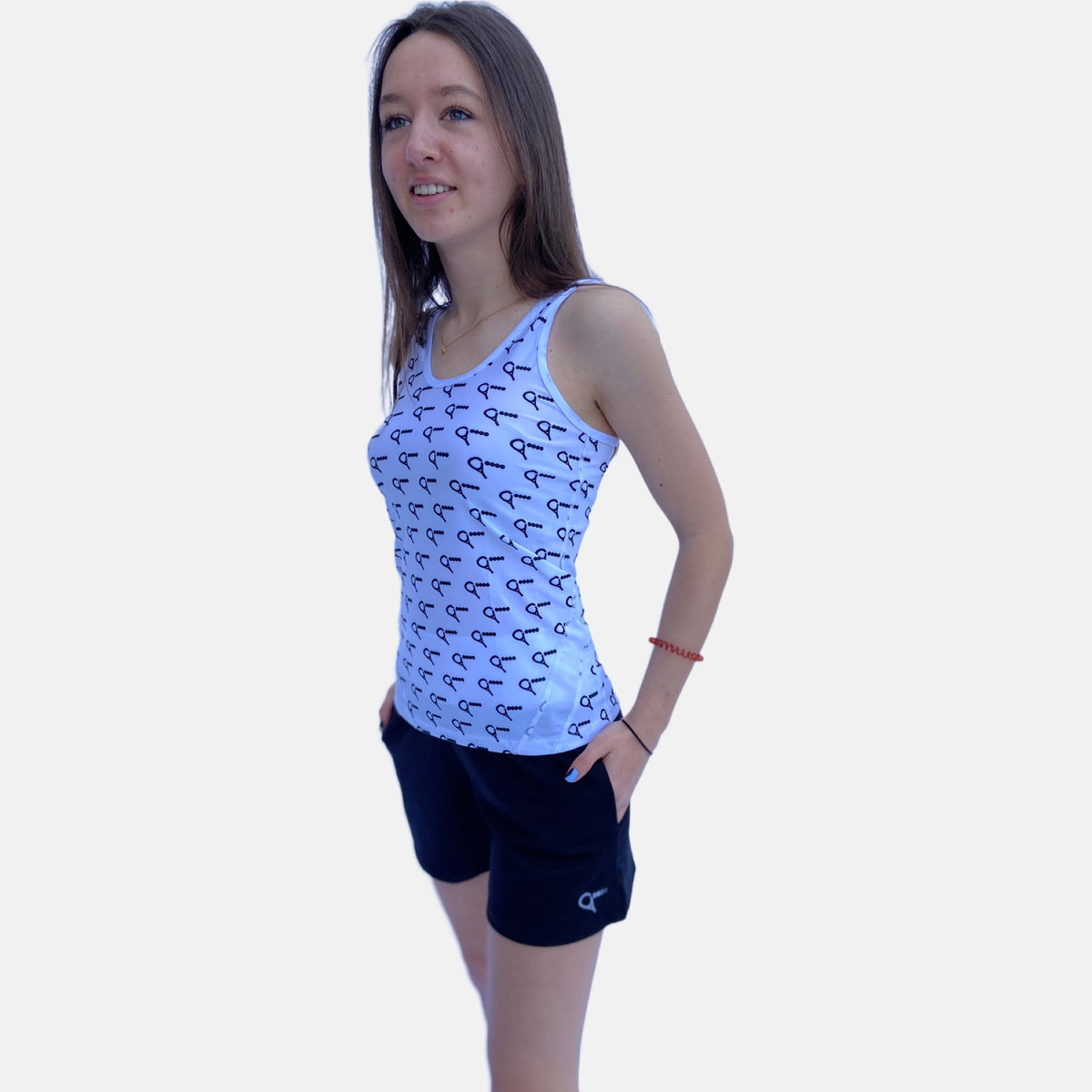 Padel Top Racket (white print racket logo, women's)