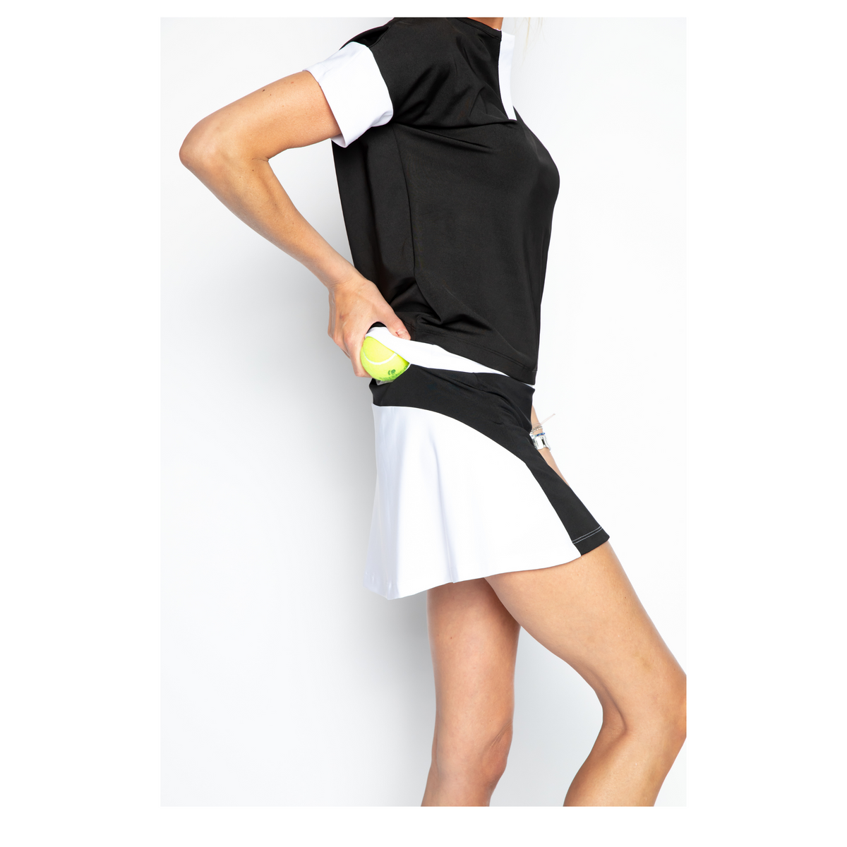 Abby padel skirt (black with white, women's)