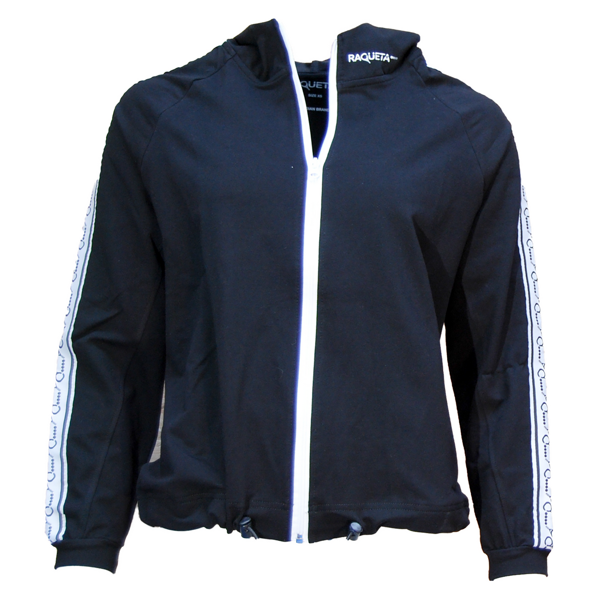 padel sweater with zipper Noor (black/white, women's)