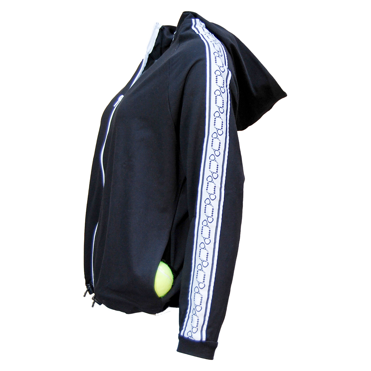padel sweater with zipper Noor (black/white, women's)