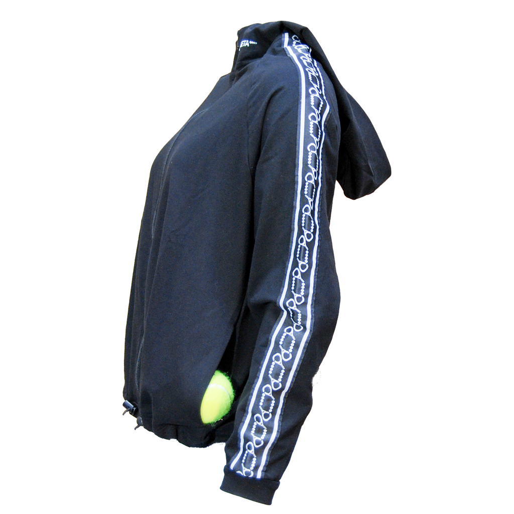 padel sweater with zipper Noor (black/black, women's)