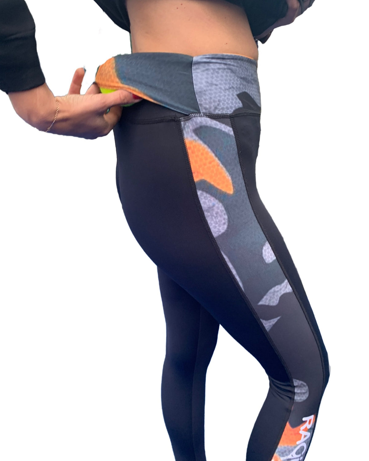 Padel Leggings Camo (Women's, camouflage/orange)
