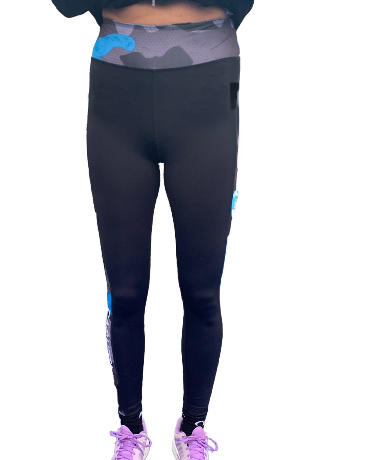 Padel Leggings Camo (Women's, camouflage/blue)