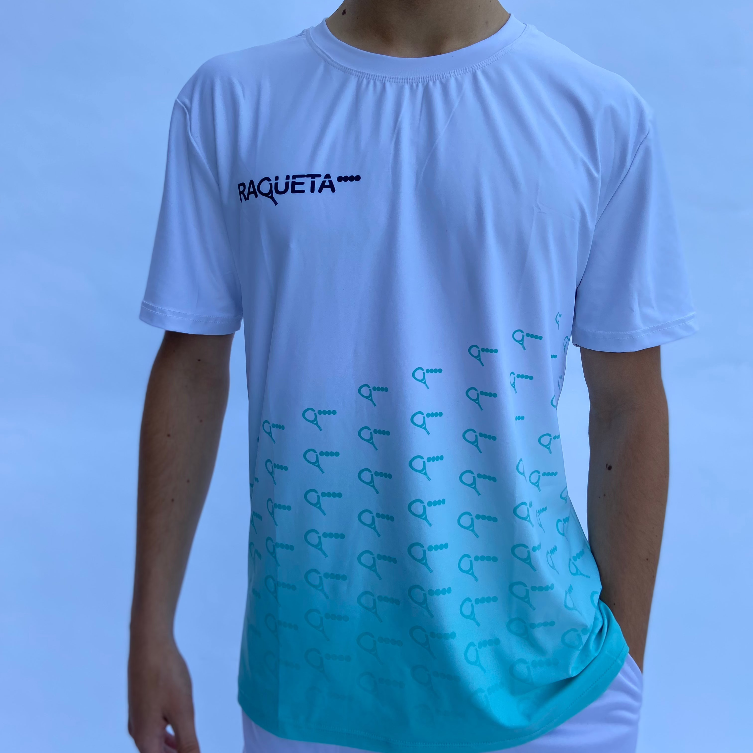Noah padel t-shirt (white/mint, men's)