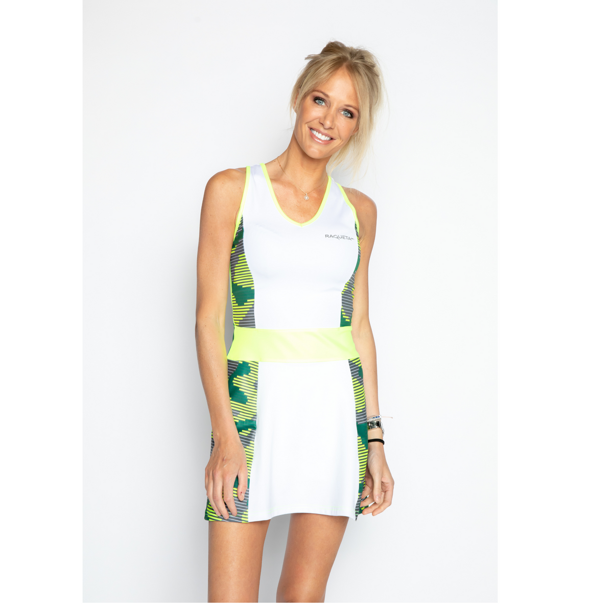 Aline padel dress (camouflage yellow, women's)